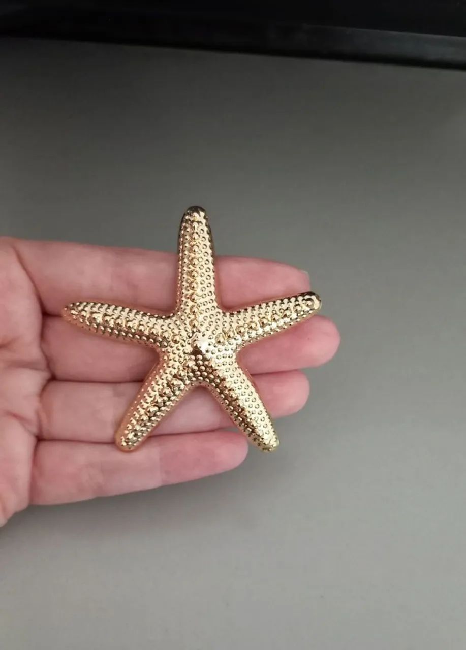 Broche de Estrela do Mar Dourado (novo) - Foto 2