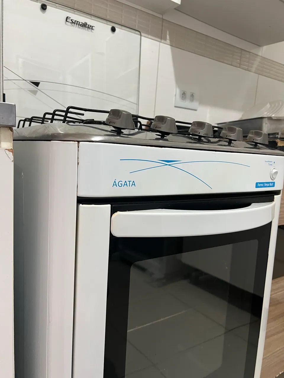 Fogão 4 Bocas Esmaltec Ágata Branco com Acendimento Automático
