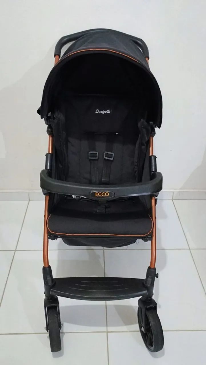 Carrinho de Bebê Burigotto Ecco Preto/Bronze - Foto 2