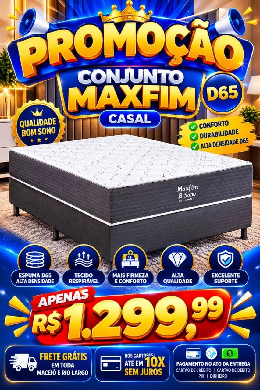 OFERTAS DE CONJUNTO MAXFIM D65 CASAL BOM SONO 