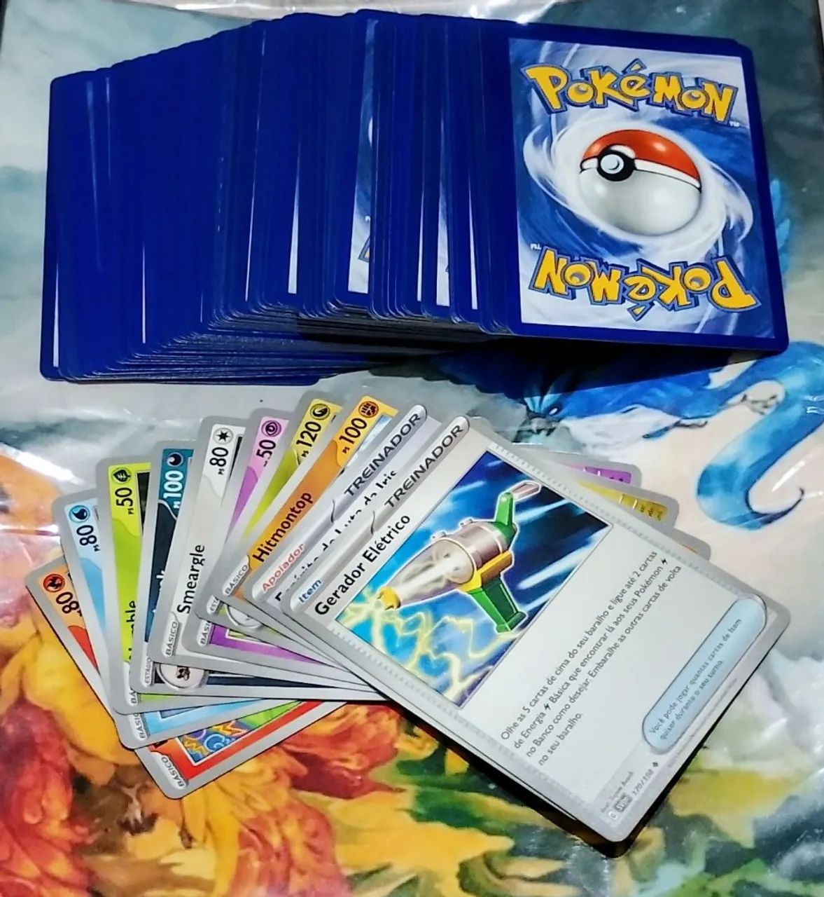 Bulk 100 cartas Pokémon comuns originais sem repetição