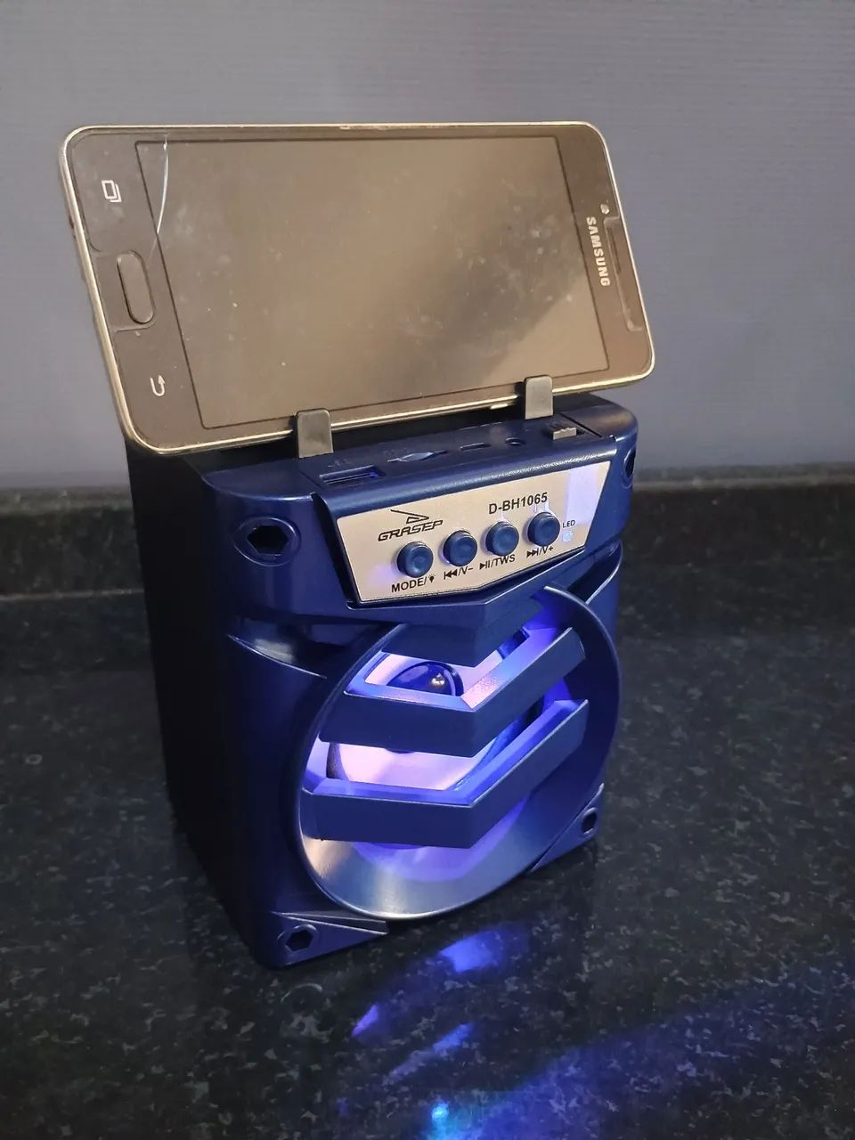 Mini Caixa de Som Bluetooth Potente Azul  - Foto 3