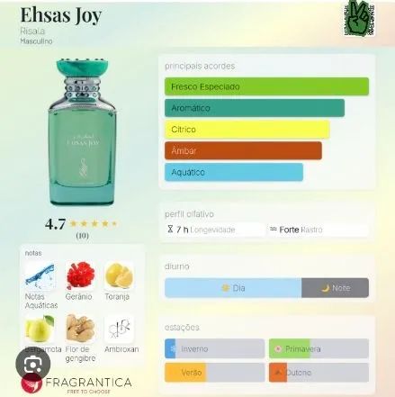 Perfume Ehsas Joy 100ml Risala - Foto 2