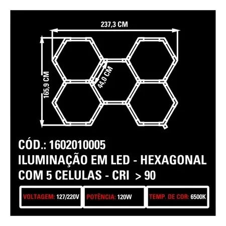 Luminaria Iluminação Colmeia Led 5 Células Sigma Tools - Foto 3