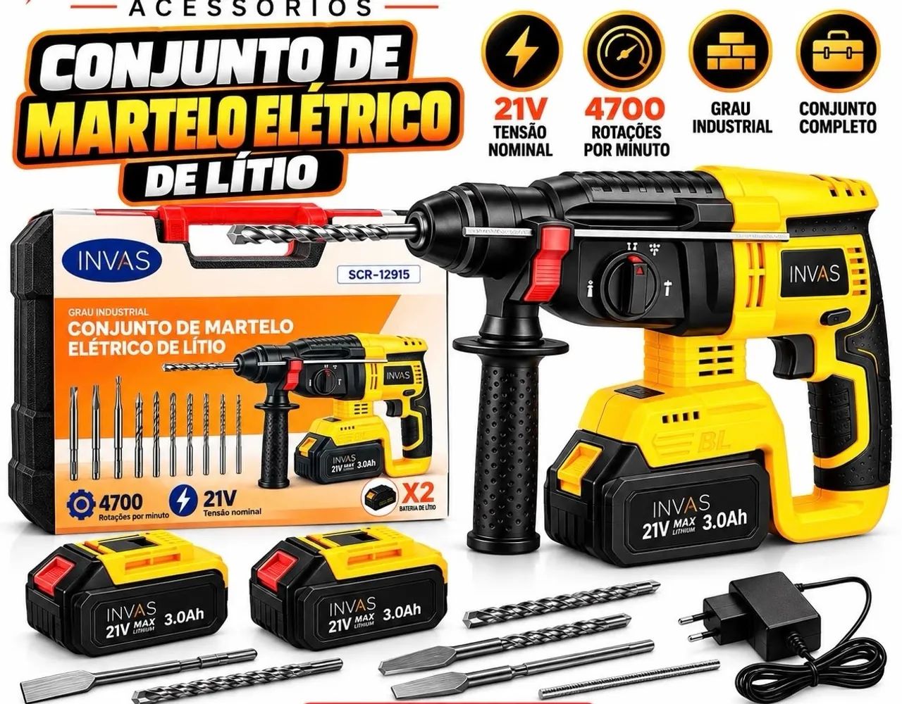 Martelo elétrico de lítio 