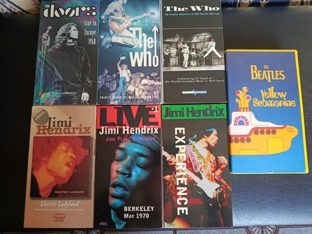 Pacotão com 7 VHS importados excelente estado! The Doors, The Who