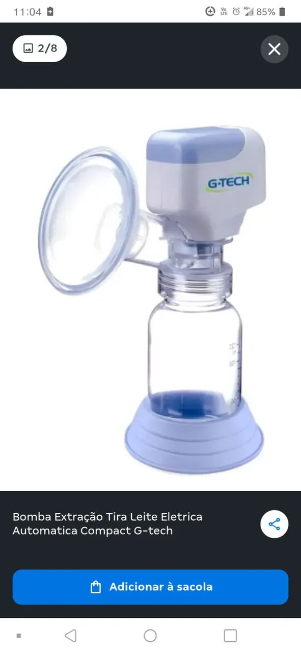Bomba Extração Tira Leite Eletrica Automatica Compact G-tech Voltagem Bivolt