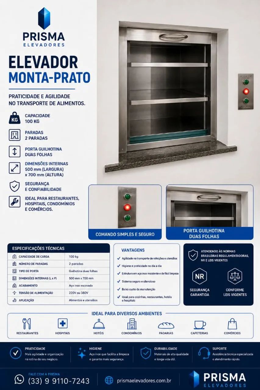 Elevador Monta Carga 100kg