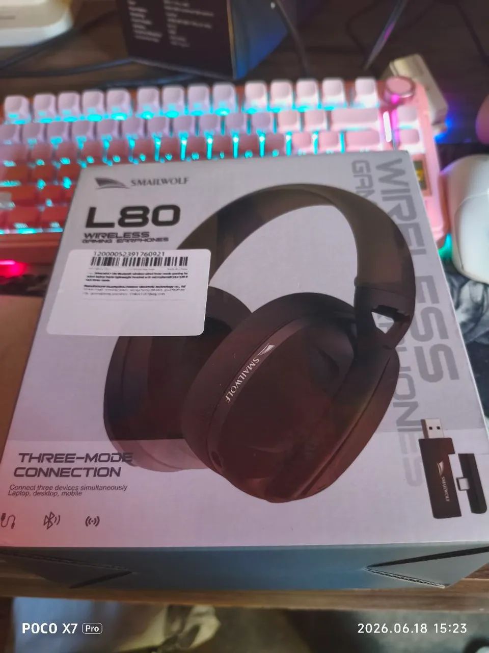 Headset Gamer Smailwolf L80 Preto Tri-Mode Sem Fio - Foto 2