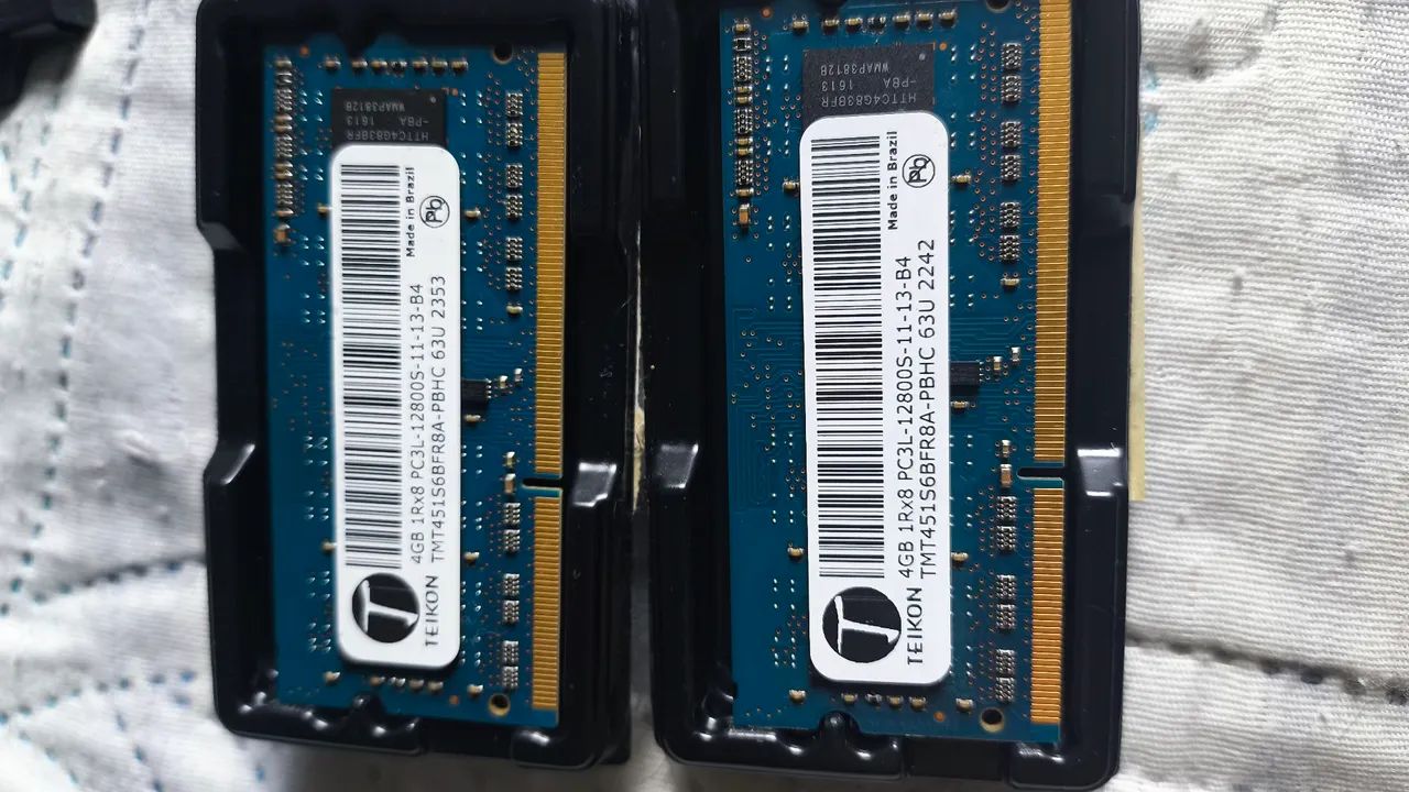 Memória notebook 8gb ddr3 (2x4)