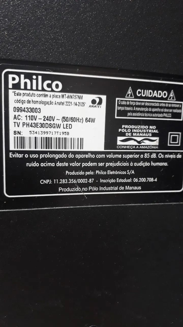 TV Philco 43 polegadas controle remoto novo tudo funcionando perfeitamente - Foto 3