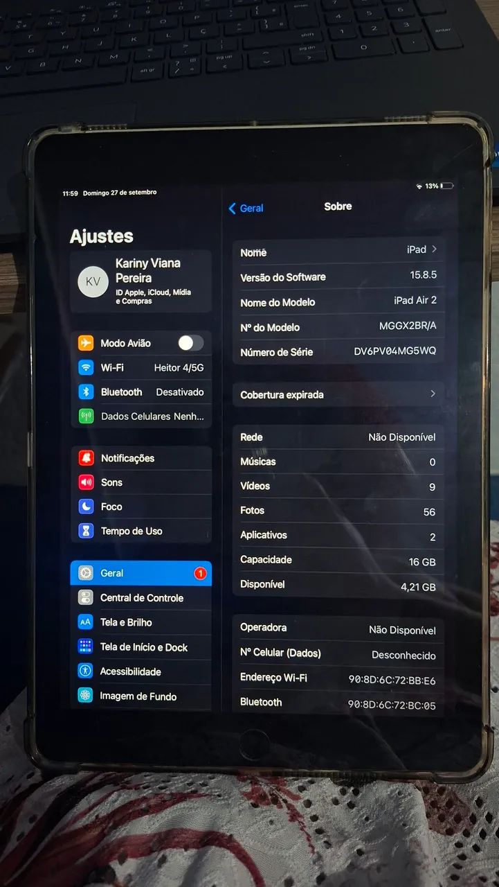 iPad Air 2 16 GB Wi-Fi + Cabo + Capinha - Foto 3