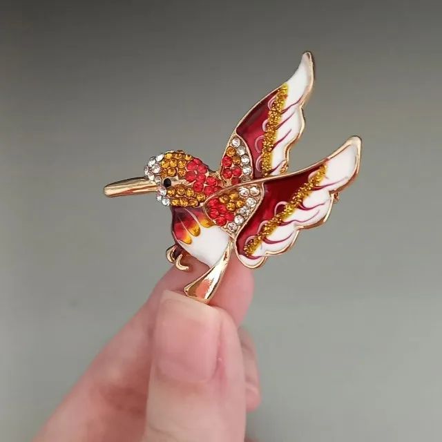 Broche de Colibri Vermelho (novo)