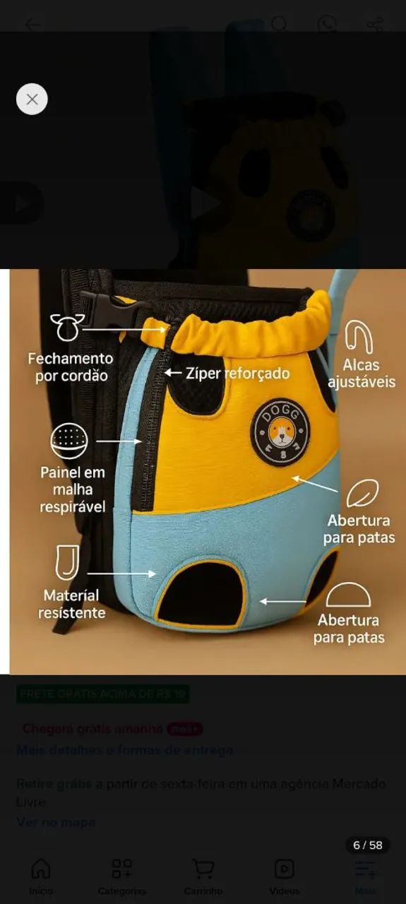 Mochila canguru para pet - Foto 2