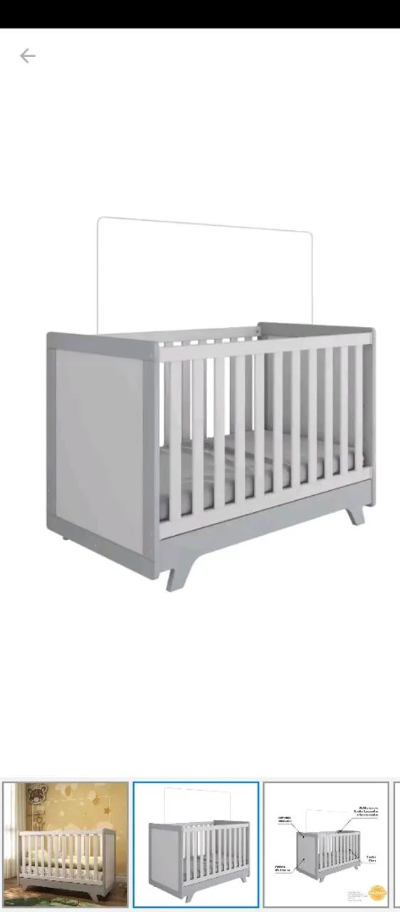 Berço Retrô Americano Peroba 2 em 1 (berço vira mini cama) - Foto 6