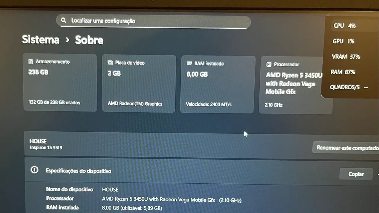 DELL AMD RYZEN 5 COM PLACA DE VÍDEO  - Foto 2