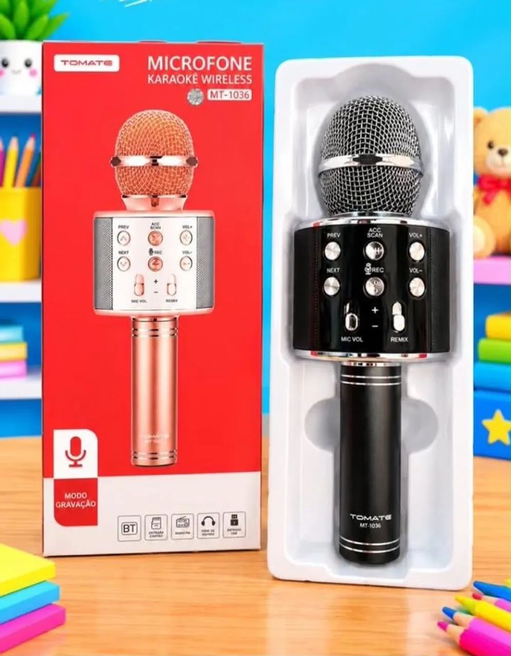 Microfone Karaokê Bluetooth 