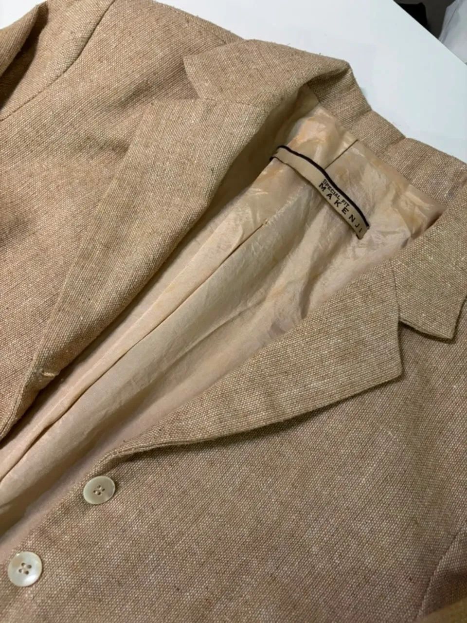 terninho vintage blazer e saia makenji bege  - Foto 2