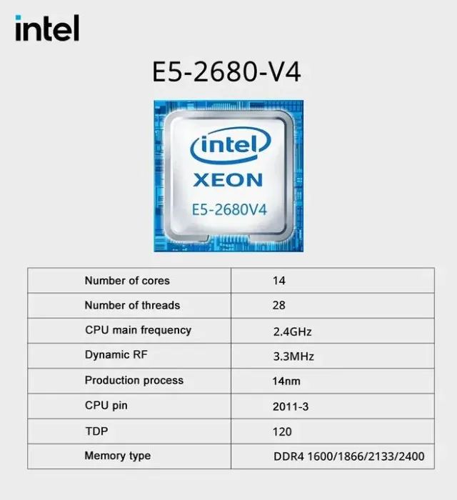 Processador Intel Xeon E5 2680 V4 até 3.3 GHz, 14 Núcleos, 28 Threads,LGA 2011-3,Sem Coole - Foto 2