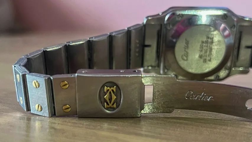Cartier Santos Carrée Automático Ouro 18k & Aço (Ref. 0902) - Com Caixa e Certificados - Foto 4