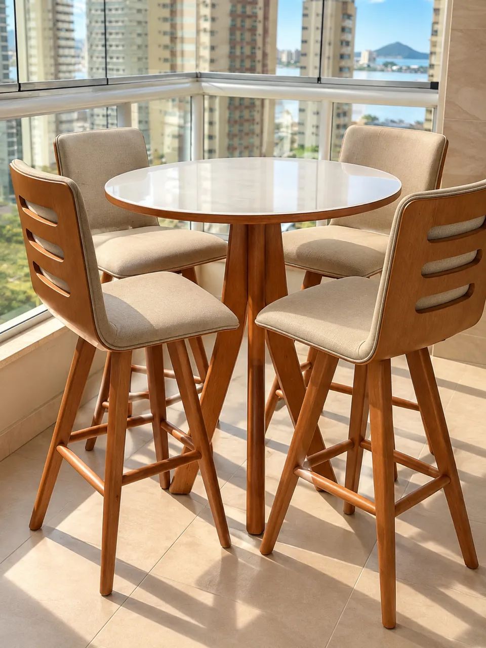 Mesa Bristô com 4 banquetas