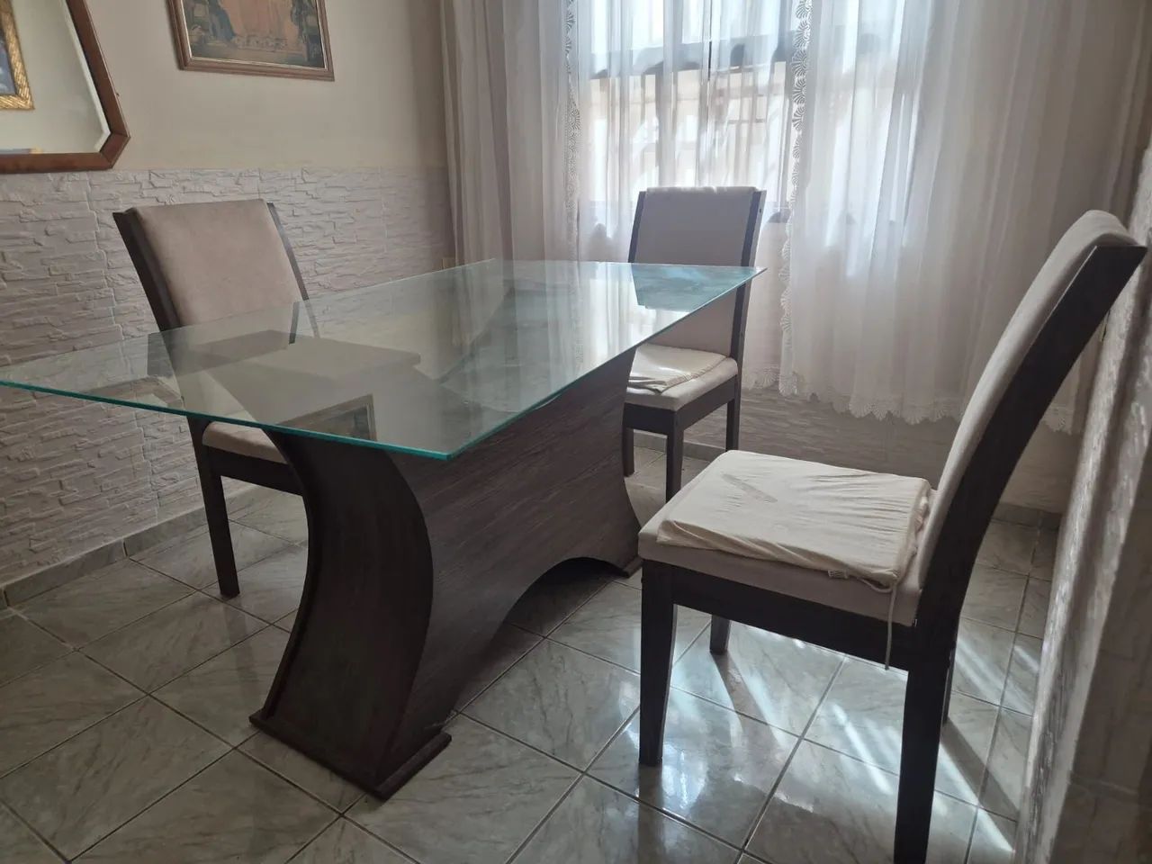 Mesa com tampo de vidro - Foto 2