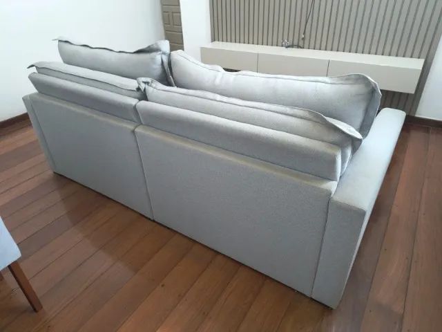 SOFÁ DE LINHO CINZA 2.30m - Foto 2