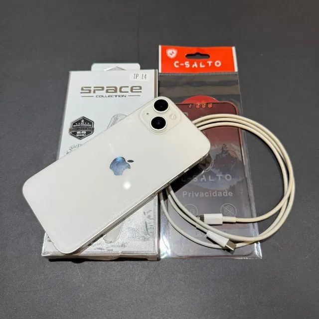 iPhone 14 128GB Branco! Impecável! Nunca mexido! Ac cartão