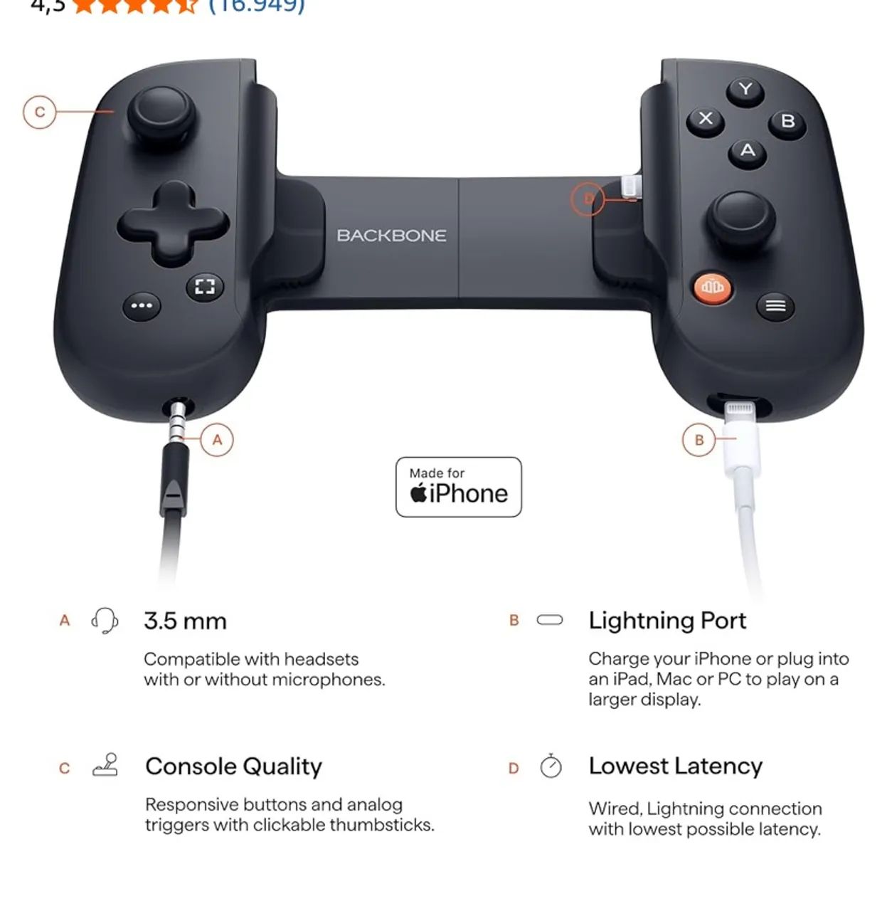 Backbone para Xbox, Ps, Apple e Android  - Foto 3