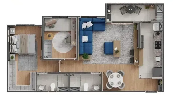 PLANTA 66m²