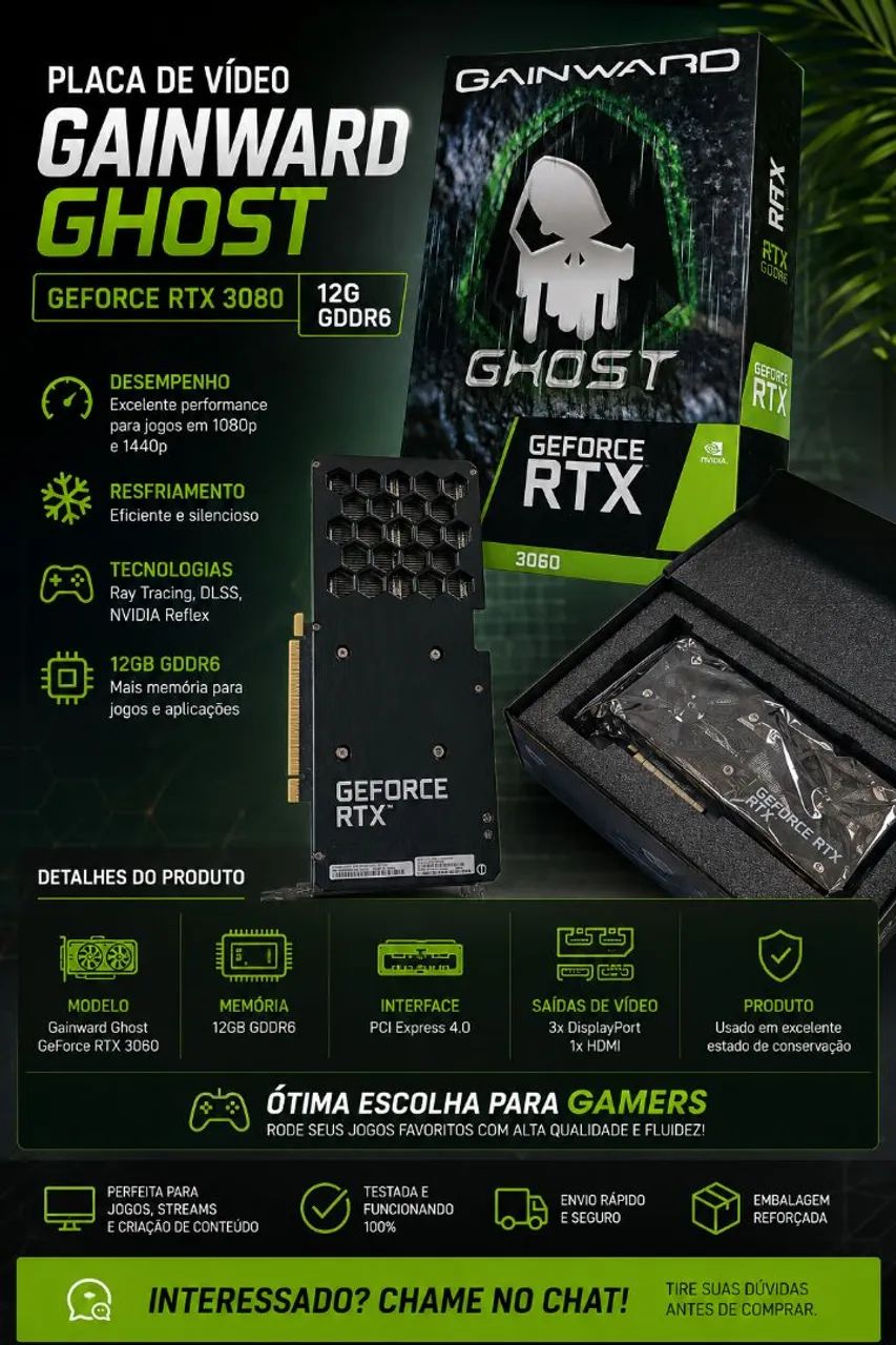 RTX Ghost  3060 12GB (nova) - Foto 5
