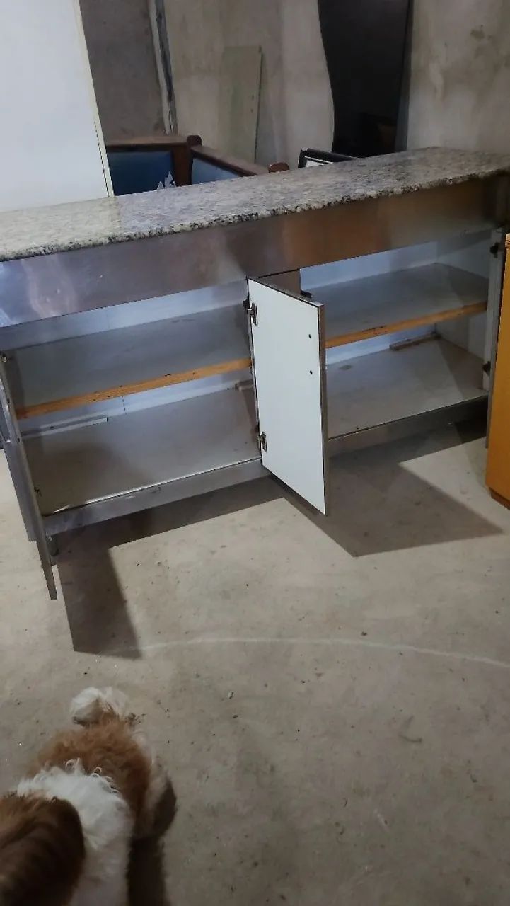 Balcão de cozinha de inox com mármore  - Foto 3
