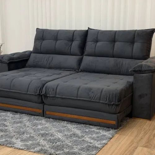 Sofá Retrátil Reclinável Portinary 2,10m D33 e Molas Ensacadas l65 - Foto 2