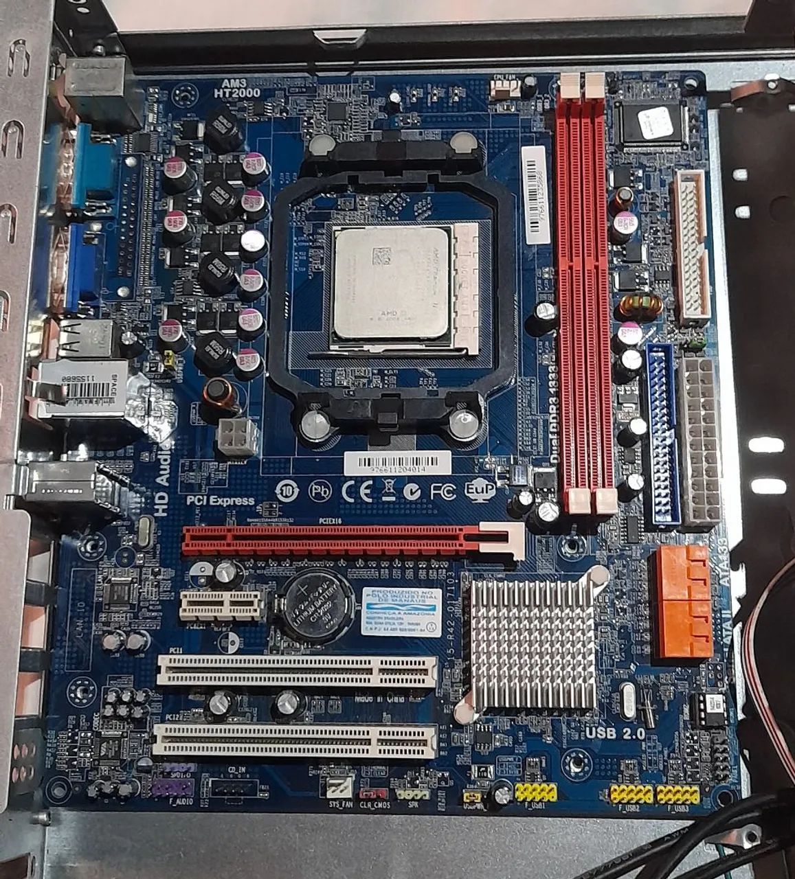 Placa mae ddr3 até 16gb. Com processador
