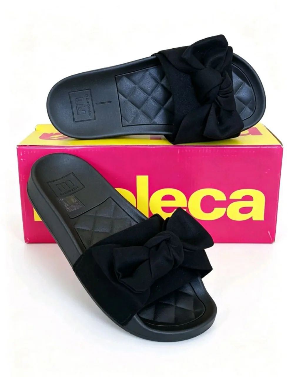 Chinelo slide moleca laço preto - Foto 2