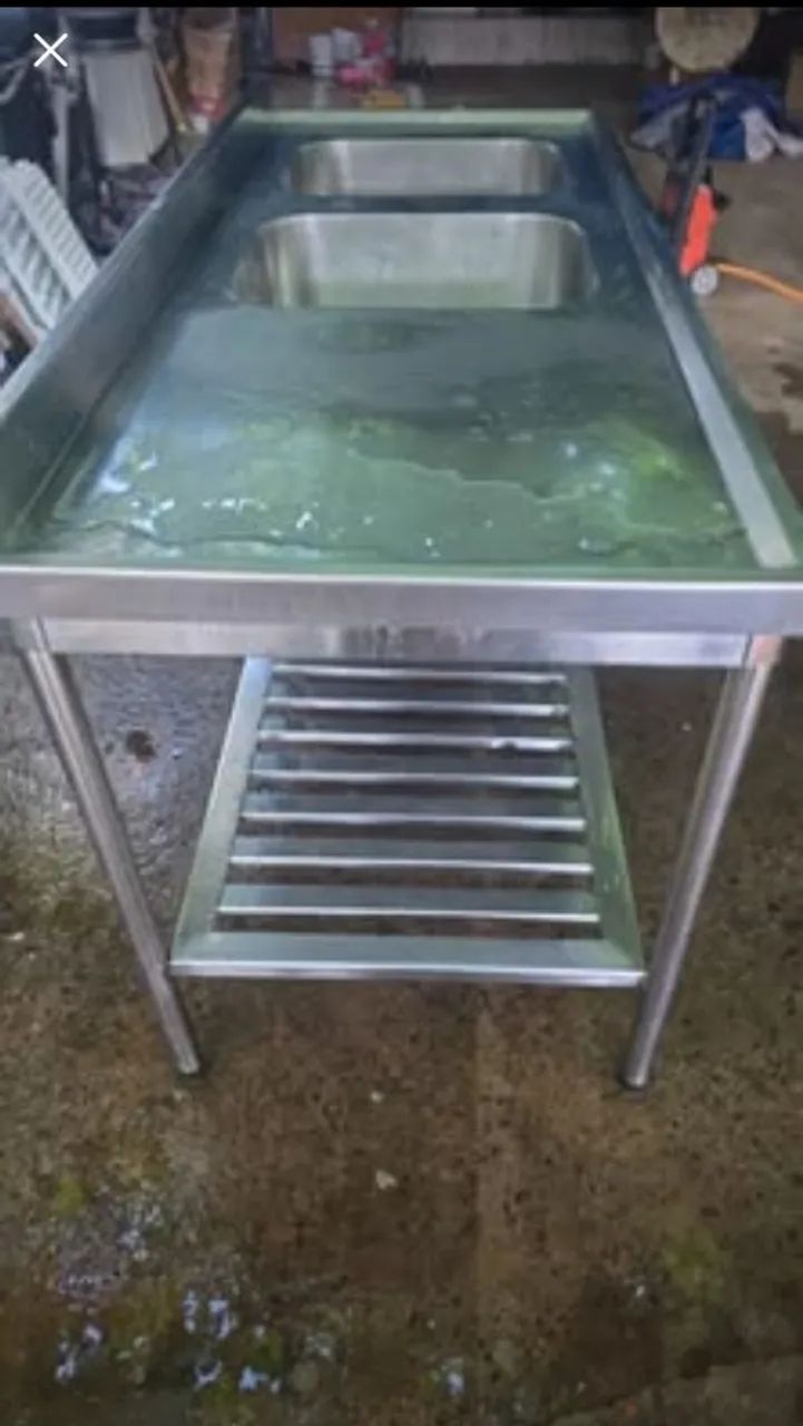 Pia inox com duas cubas para restaurante - Foto 5