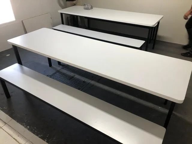 Mesa para refeitorio com bancos inteiricos - Foto 2