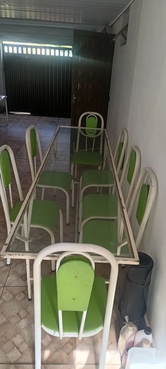 MESA DE FERRO MACIÇO COM VIDRO - Foto 2