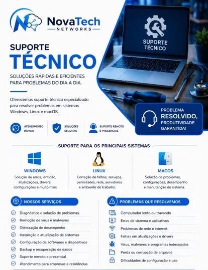 Suporte Técnico em Informática | Windows, Linux e macOS