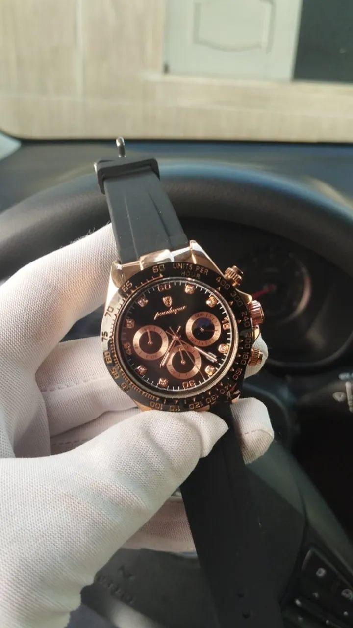 Relógio Poedagar Com Pulseira Silicone-Rosê - Foto 2