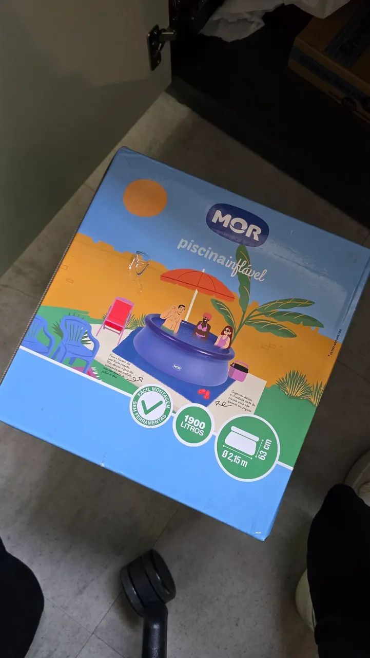 PISCINA INFLÁVEL MOR 1.9L LACRADA NA CAIXA - Foto 2
