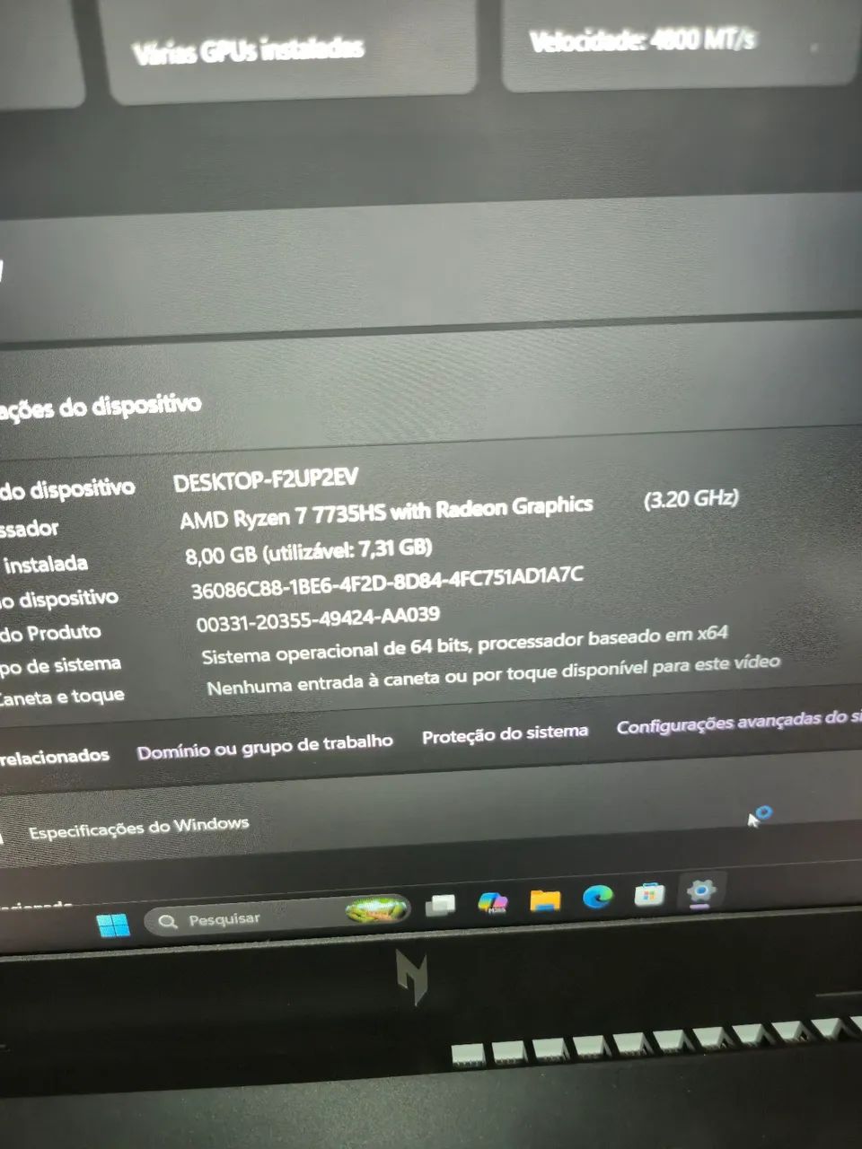 Notebook Acer nitro v15 RTX 4050 TROCO POR PS5 PRO - Foto 4