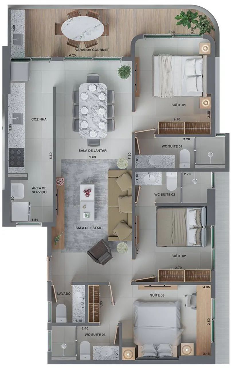 Apartamento com 88 m², 3 Suítes e uma super varanda no Jardim Oceania - João Pessoa/PB - Foto 2