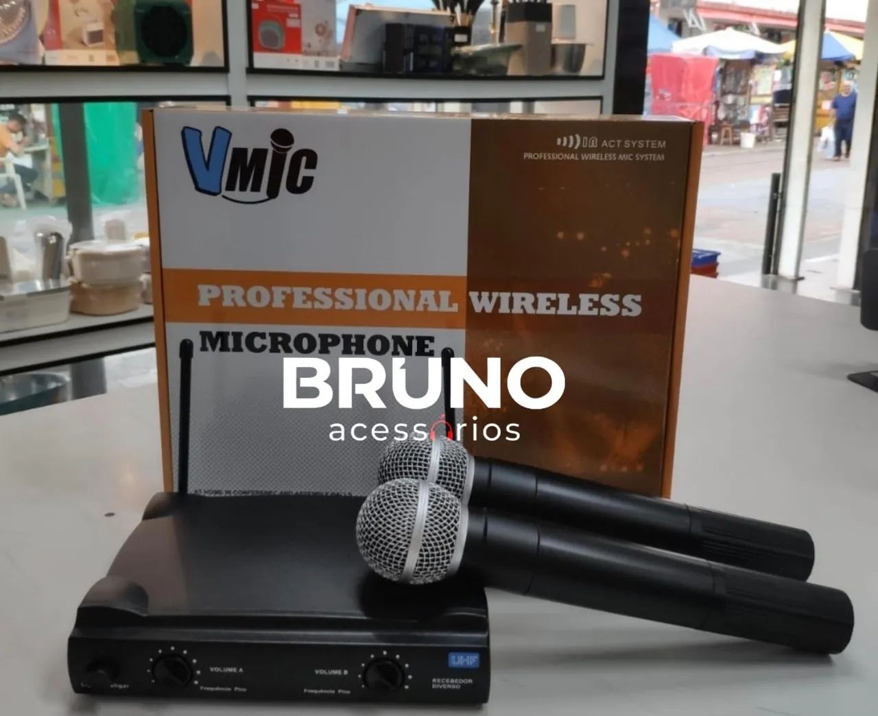 Microfone Sem Fio Duplo VMIC Professional