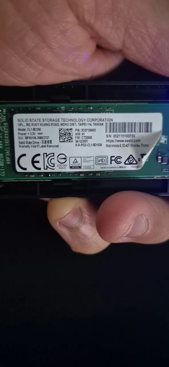 Nvme m.2 256gb ssd
