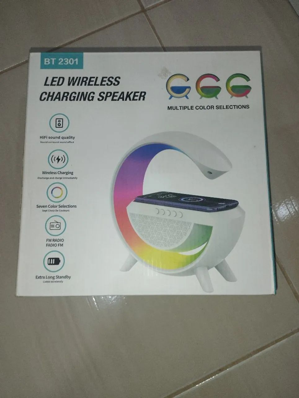 Caixa de som Bluetooth com LED e carregamento por indução   - Foto 4