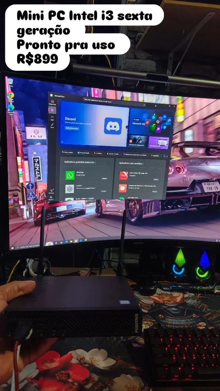 Computador mini Processador i3 sexta geração 4gb RAM sem HD - Foto 4