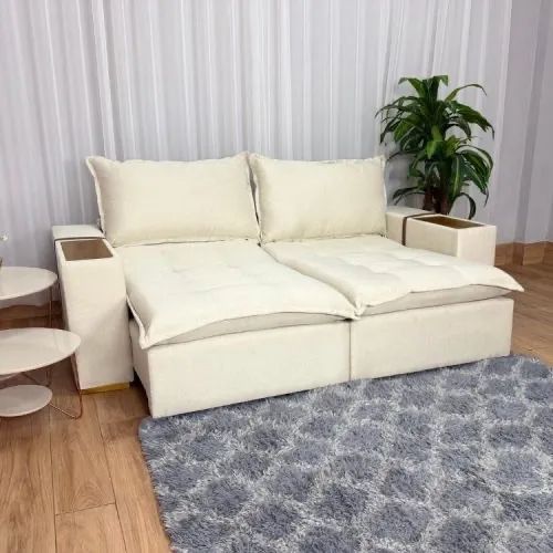 Sofá Retrátil Reclinável Gabriela 2,30m Entrega Rápida - Foto 2