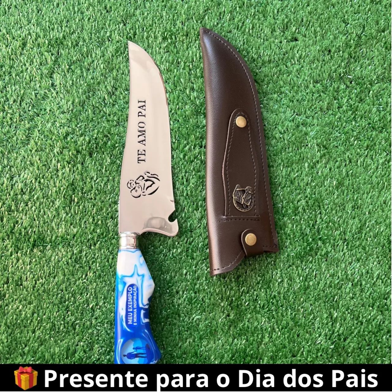 Faca Personalizada "Te Amo Pai" + Bainha | Presente Dia dos Pais