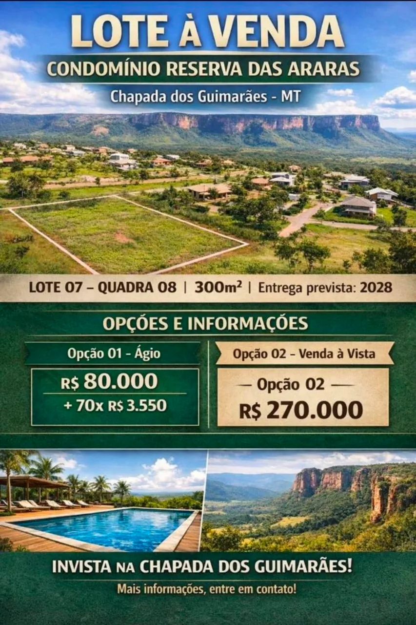 terreno condomínio em chapada dos Guimarães 